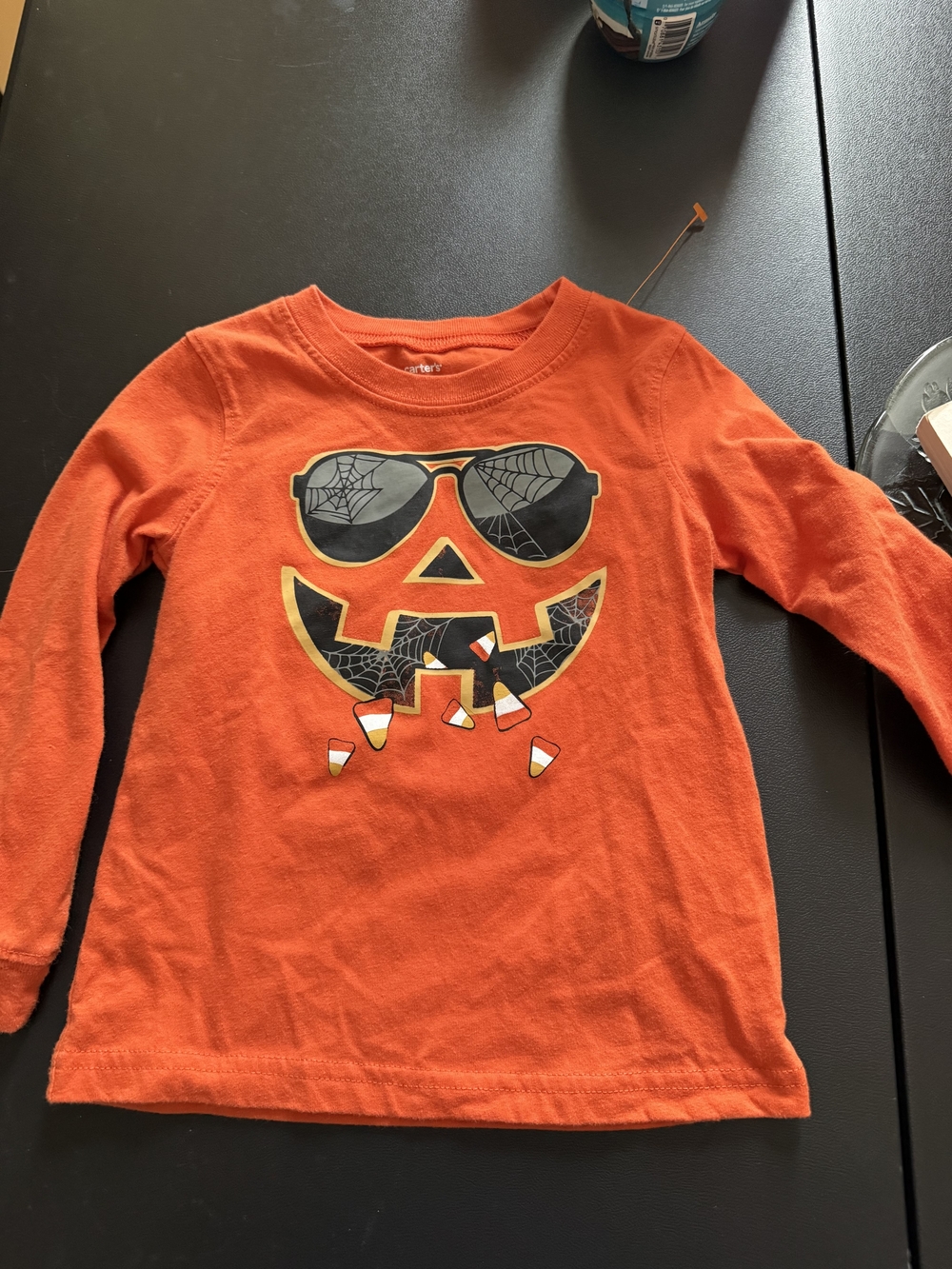 Carter's Orange Long-Sleeve Jack-O'-Lantern Tee with Sunglasses